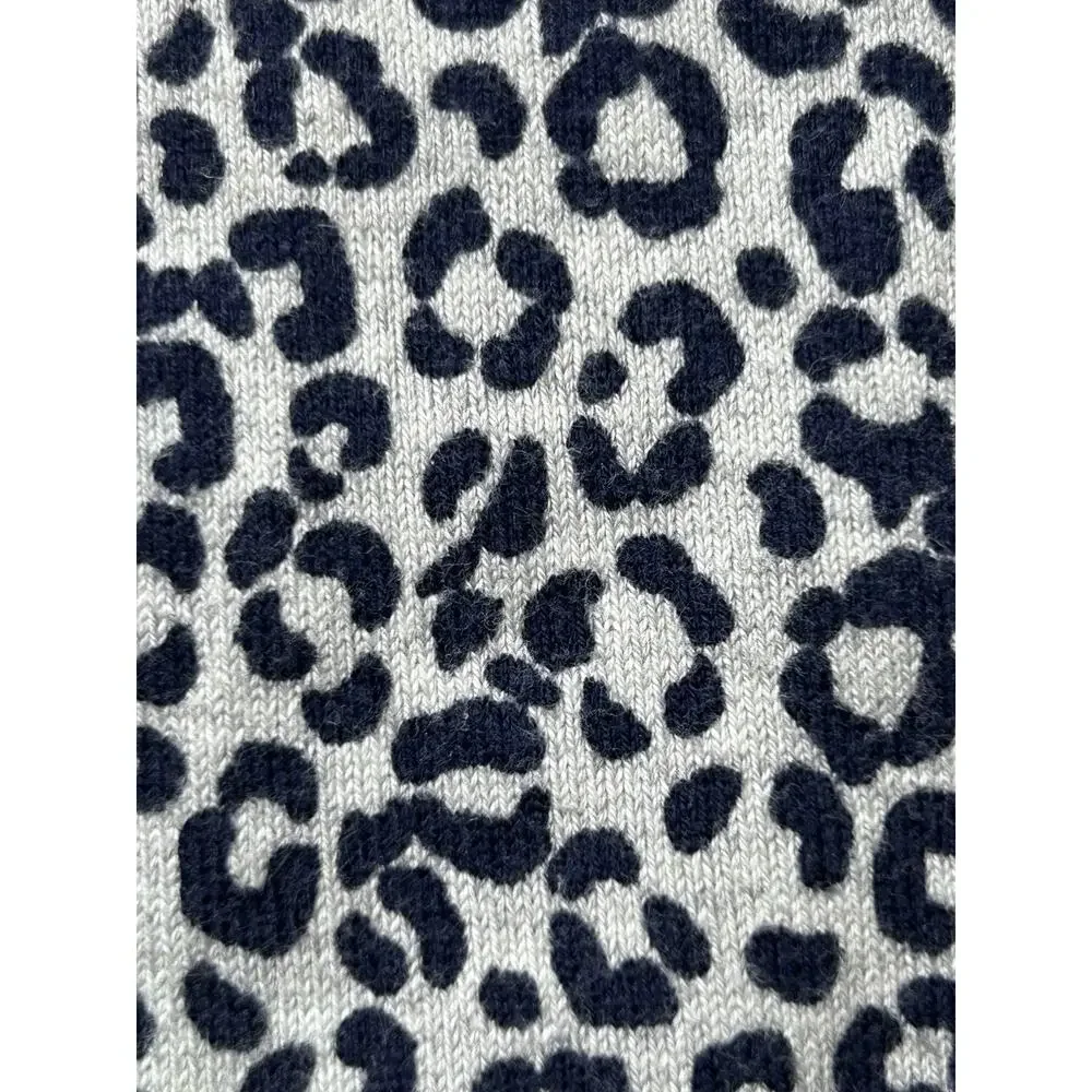 Boden Grey/Navy Animal Print Cotton Blend Long‎ Sleeve Jumper Size M